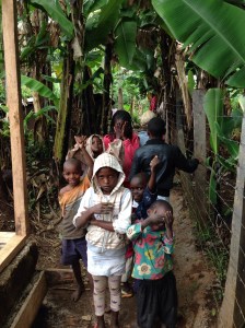 Many children at work site