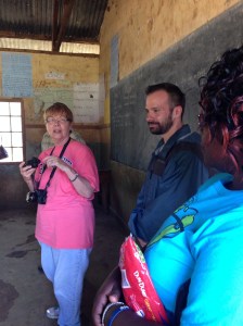 Sue, Tim, and Sister Janet explaining our purpose in being at school to a class.