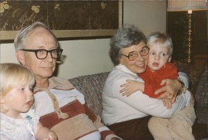 Grandpa and Grandma with their Youngest Grandkids- me and Billy