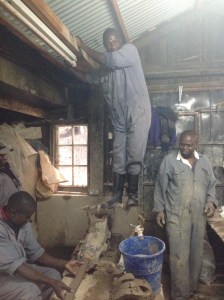 Clay Press - they stand to shove it out.